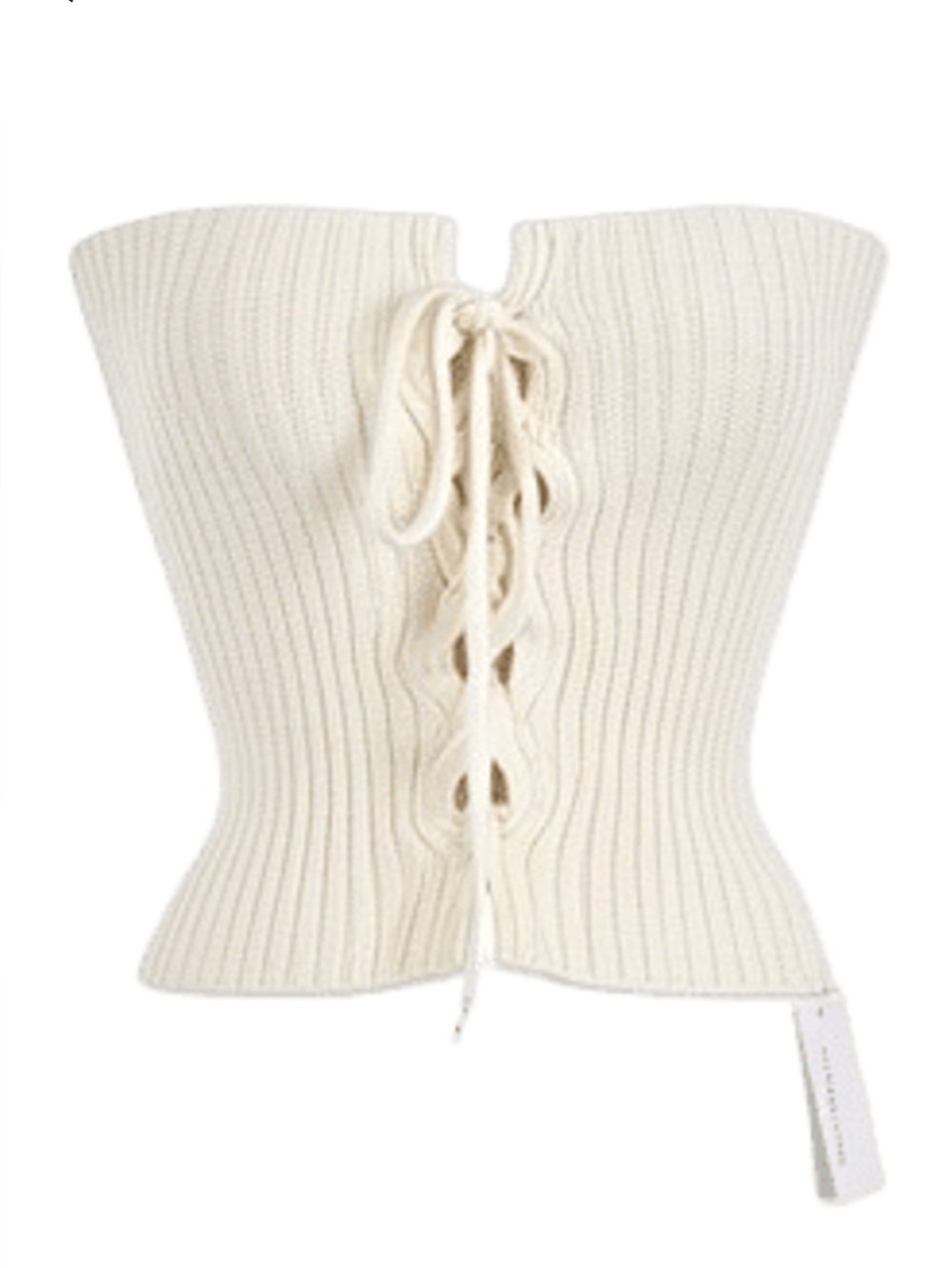 Oak + Fort Lace-Up Strapless Knit Corset Tube Top NWT M